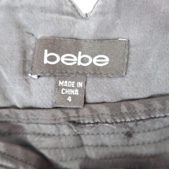 Vintage Y2K Bebe Black Silky Lyocell Cargo Zip Low Rise Pants 4 - Picture 4 of 7